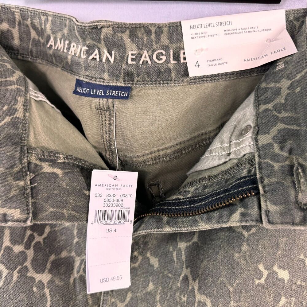 American Eagle Next Level Ladies Mini Skirt Sz 4 Stretch Camouflage Hi Rise - Picture 6 of 13